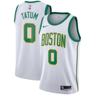 Men's Boston Celtics Jayson Tatum Nike White City Edition Swingman Jersey