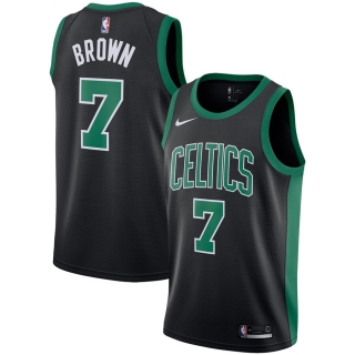 Men's Boston Celtics Jaylen Brown Nike Black Replica Swingman Jersey - Statement Edition