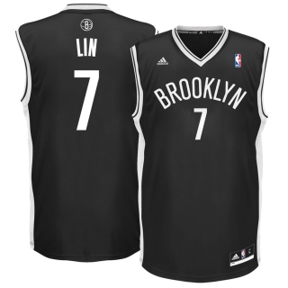 Men's Brooklyn Nets Jeremy Lin adidas Black Replica Jersey