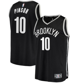 Men's Brooklyn Nets Theo Pinson Fanatics Branded Black Fast Break Replica Jersey - Icon Edition