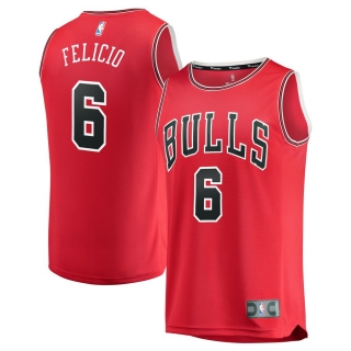 Men's Chicago Bulls Cristiano Felicio Fanatics Branded Red Fast Break Road - Icon Edition