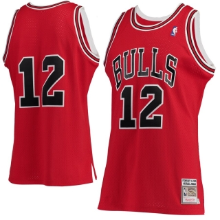 Chicago Bulls Michael Jordan Mitchell & Ness Red Hardwood Classics #12 Authentic Jersey