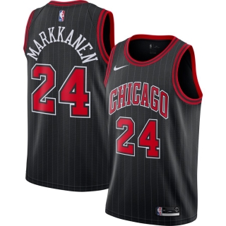 Men's Chicago Bulls Lauri Markkanen Nike Black Finished Swingman Jersey - Statement Edition
