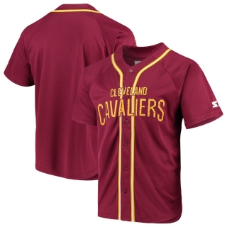 Men's Cleveland Cavaliers Starter Wine Legacy Baseball Jersey