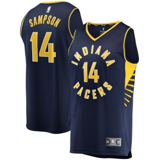 Men's Indiana Pacers JaKarr Sampson Navy Fast Break Player Replica Jersey - Icon Edition