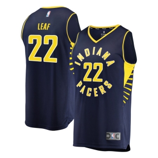 Men's Indiana Pacers TJ Leaf  Navy Fast Break Replica Player Jersey - Icon Edition