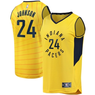 Men's Indiana Pacers Alize Johnson Gold Fast Break Player Replica Jersey - Statement Edition