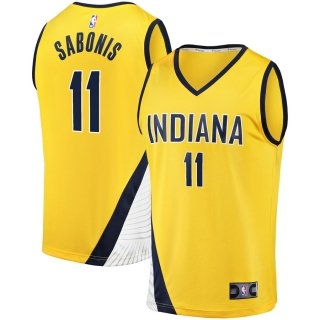 Men's Indiana Pacers Domantas Sabonis Gold Fast Break Replica Jersey – Statement Edition