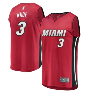Men's Miami Heat Dwyane Wade Red Fast Break Alternate Jersey - Statement Edition
