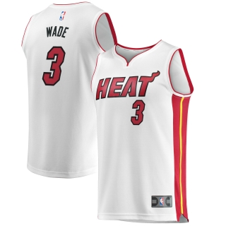 Men's Miami Heat Dwyane Wade White Fast Break Home Jersey - Association Edition