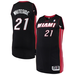 Men's Miami Heat Hassan Whiteside adidas Black Finished Authentic Jersey