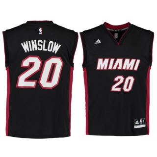 Men's Miami Heat Justise Winslow ad Black Road Replica Jersey