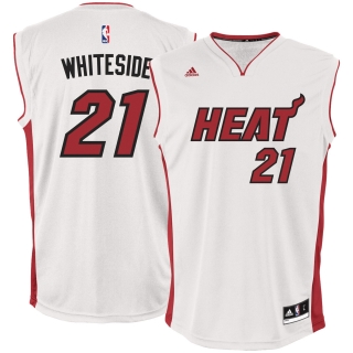 Men's Miami Heat Hassan Whiteside adidas White Home Replica Jersey