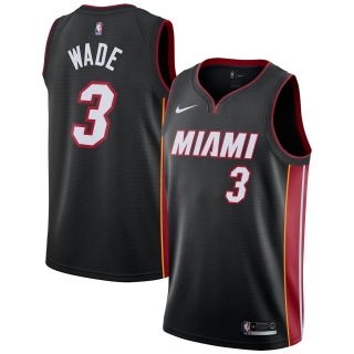 Men's Miami Heat Dwyane Wade Nike Black Replica Swingman Jersey - Icon Edition