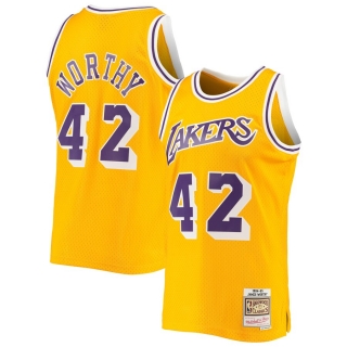 Men's Los Angeles Lakers James Worthy Mitchell & Ness Gold 1984-85