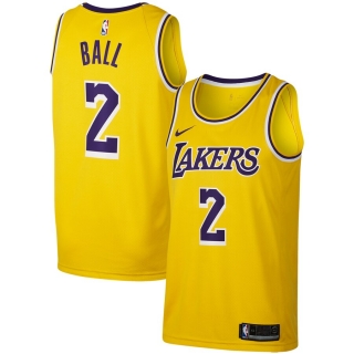 Men's Los Angeles Lakers Lonzo Ball Nike Gold Replica Swingman Jersey - Icon Edition