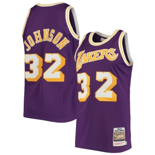 Los Angeles Lakers Magic Johnson Mitchell & Ness Purple 1984 Hardwood Classics Authentic Jersey