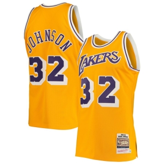 Los Angeles Lakers Magic Johnson Mitchell & Ness Gold 1984-85 Hardwood Classics Authentic Jersey