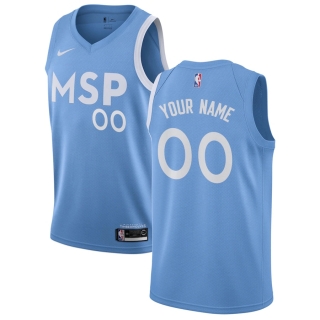 Men's Minnesota Timberwolves Nike Blue 2019-20 Swingman Custom Jersey - City Edition