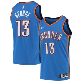 Men's Oklahoma City Thunder Paul George Nike Blue 2019-2020 Swingman Jersey - Icon Edition