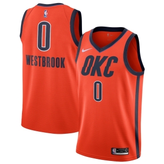 Men's Oklahoma City Thunder Russell Westbrook Nike Orange 2018-19 Swingman Jersey - Earned Edition