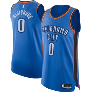 Men's Oklahoma City Thunder Russell Westbrook Nike Blue Authentic Jersey - Icon Edition