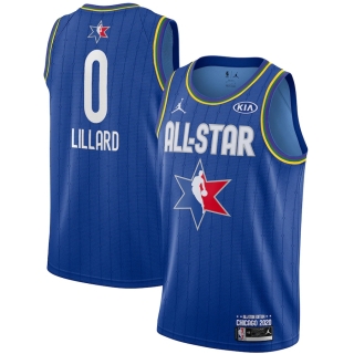 Men's Damian Lillard Jordan Brand Blue 2020 NBA All-Star Game Swingman Finished Jersey