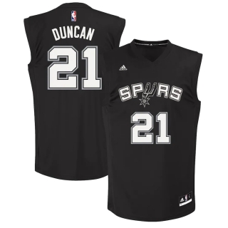 Mens San Antonio Spurs Tim Duncan adidas Black Fashion Replica Jersey