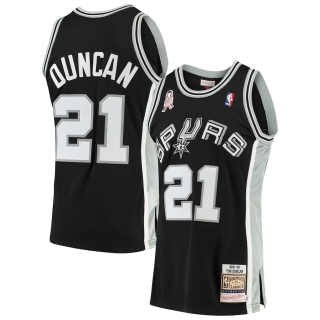 Men's San Antonio Spurs Tim Duncan Mitchell & Ness 2001-02 Hardwood Classics Authentic Jersey