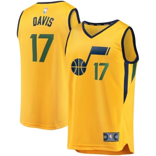 Men's Utah Jazz Ed Davis Fanatics Branded Gold Fast Break Player Jersey - Statement Edition