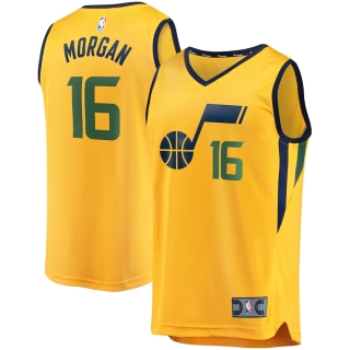 Men's Utah Jazz Juwan Morgan Fanatics Branded Gold Fast Break Player Jersey - Statement Edition