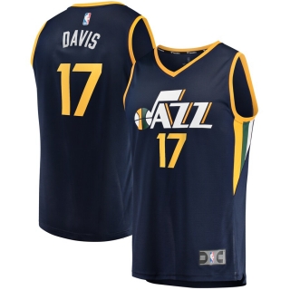 Men's Utah Jazz Ed Davis Fanatics Branded Navy Fast Break Player Jersey - Icon Edition