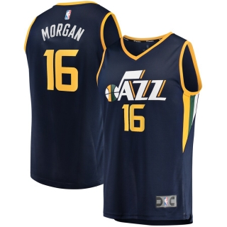 Men's Utah Jazz Juwan Morgan Fanatics Branded Navy Fast Break Player Jersey - Icon Edition