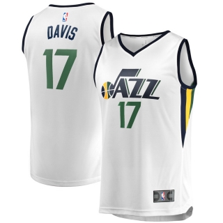 Men's Utah Jazz Ed Davis Fanatics Branded White Fast Break Player Jersey - Association Edition
