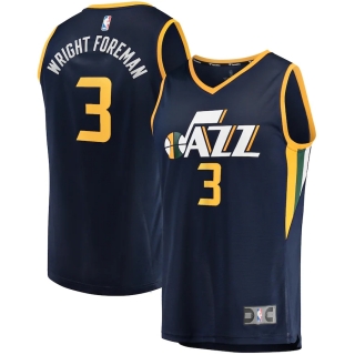 Men's Utah Jazz Justin Wright-Foreman Fanatics Branded Navy Fast Break Replica Jersey - Icon Edition