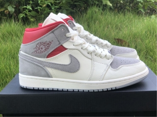 Authentic Air Jordan 1 SNS Grey red suede co branded Edition GS