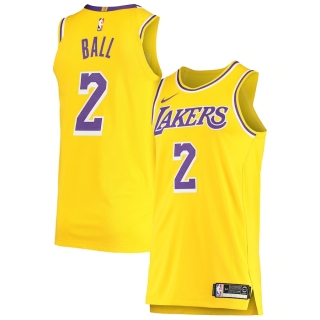 Men's Los Angeles Lakers Lonzo Ball Nike Gold Authentic Player Jersey - Icon Edition