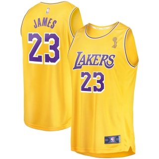 Men's Los Angeles Lakers LeBron James 2020 NBA Finals Champions Fast Break Replica Jersey - Icon Edition
