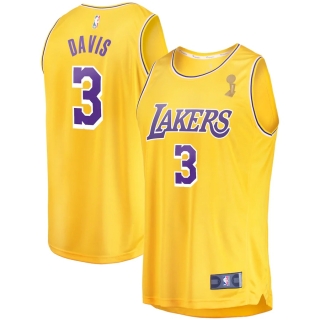 Men's Los Angeles Lakers Anthony Davis  2020 NBA Finals Champions Fast Break Replica Jersey - Icon Edition