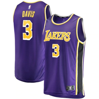 Men's Los Angeles Lakers Anthony Davis Fanatics Branded Purple 2020-21 Fast Break Replica Jersey - Association Edition
