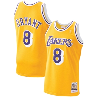 Men's Los Angeles Lakers Kobe Bryant Mitchell & Ness Gold 1996-97 Hardwood Classics Authentic Player Jersey