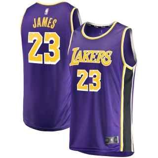 Men's Los Angeles Lakers LeBron James Fanatics Branded Purple 2018-19 Fast Break Replica Jersey - Statement Edition