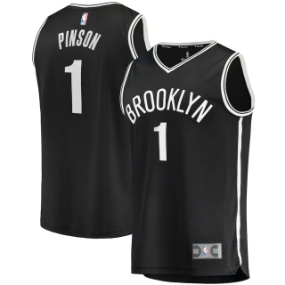 Men's Brooklyn Nets Theo Pinson Fanatics Branded Black Fast Break Player Jersey - Icon Edition