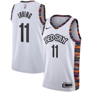 Men's Brooklyn Nets Kyrie Irving Nike White 2019-20 Finished City Edition Swingman Jersey