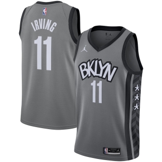 Men's Brooklyn Nets Kyrie Irving Jordan Brand Gray 2020-21 Swingman Jersey - Statement Edition