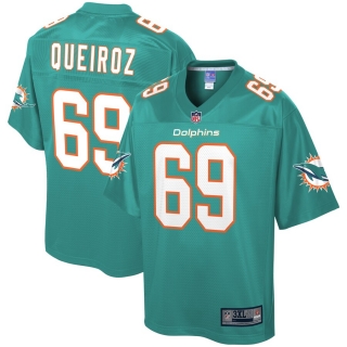 Men's Miami Dolphins Durval Queiroz Neto NFL Pro Line Aqua Big & Tall Team Player Jersey
