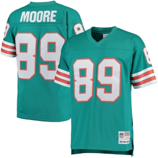 Men's Miami Dolphins Nat Moore Mitchell & Ness Aqua Retired Player Legacy Replica Jersey