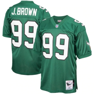 Men's Philadelphia Eagles Jerome Brown Mitchell & Ness Kelly Green 1991 Authentic Throwback Retired Player Jersey