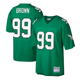 Men's Philadelphia Eagles Jerome Brown Mitchell & Ness Kelly Green Big & Tall 1990 Retired Player Replica Jersey