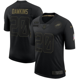 Men's Philadelphia Eagles Brian Dawkins Nike Black 2020 Salute To Service Retired Limited Jersey